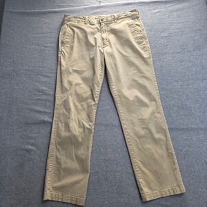 Duck Head Mens Khaki Chino Pants 34x30 Tan Cotton Stretch Flat Front Trousers